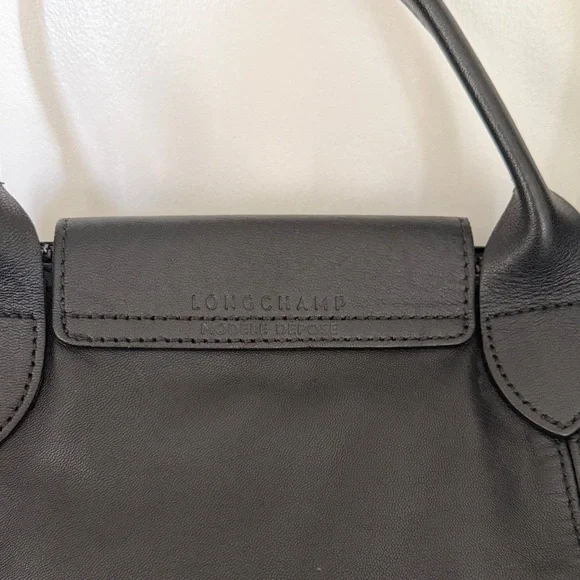 Longchamp - Le Pliage Xtra S Handbag - Black Leather - Picture 5 of 8